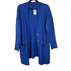 Torrid Vegan Cashmere Boyfriend Cardigan Sweater Blue Size 2X (18/20) NWT
